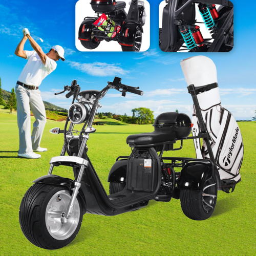 Load image into Gallery viewer, Electric Tricycle 3000W 60KM/H Off Road E-Scooter W/ Golf Rack Golf Cart Scooter

