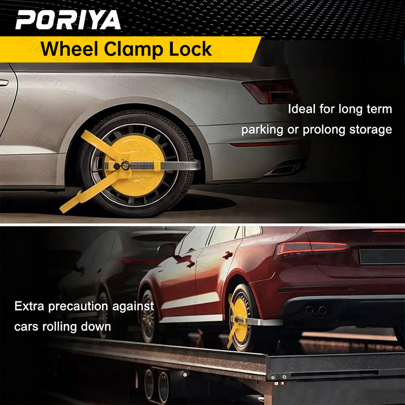 Load image into Gallery viewer, PORIYA Wheel Lock Clamp Car Caravan Trailer Security Keys Heavy Duty 13''-15''
