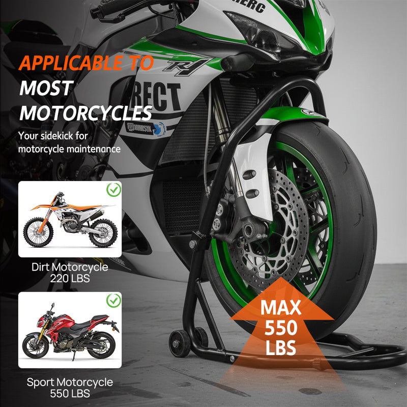 Load image into Gallery viewer, PORIYA Heavy Duty Motorcycle Front Head Stock Stand Motorbike Wheel Lift Headstock
