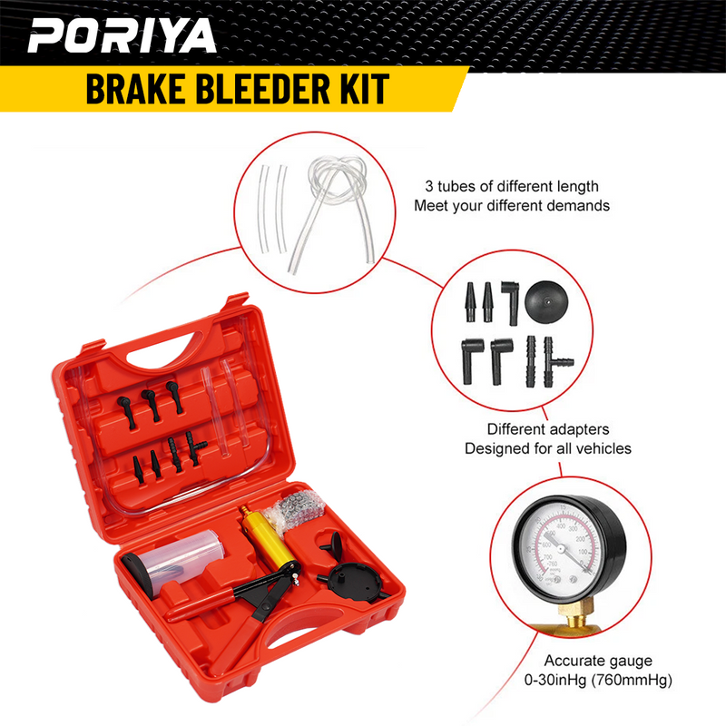 Load image into Gallery viewer, PORIYA Vacuum Pressure Pump Brake Bleeder Kit Bleeding Tester Hand Held Bleed Tool Set
