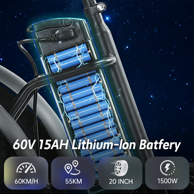 Load image into Gallery viewer, PORIYA 20" Foldable Electric Tricycle 1500W Fat Tire 3 Wheel Bike 55km/h E-Trike 60km
