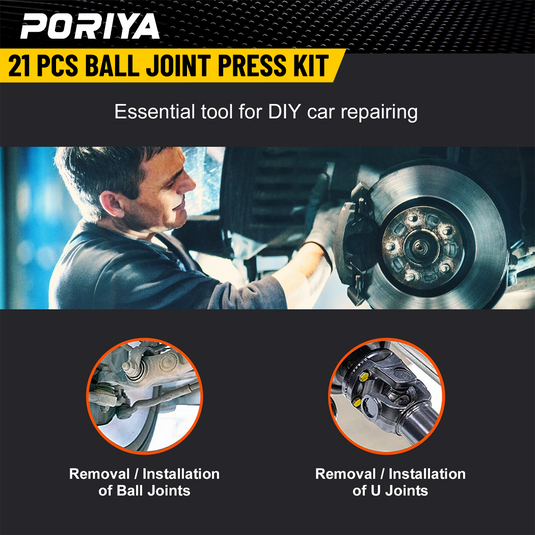 PORIYA 21pcs Ball Joint Press Kit C-press Ball Joint Tools Automotive Repair Kit