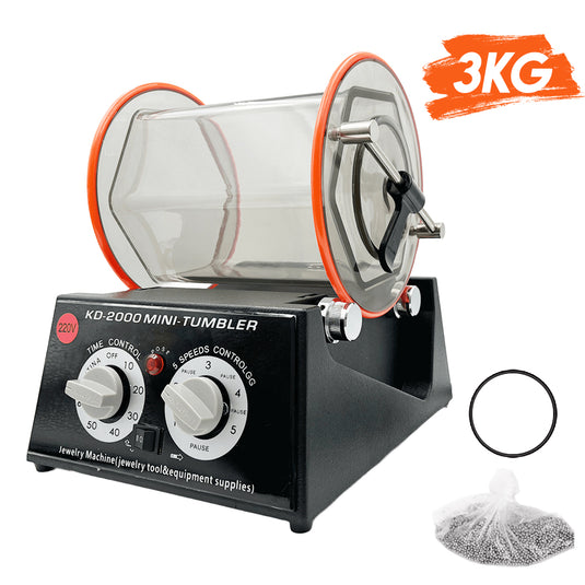 PORIYA 3/5KG Jewelry Surface Polisher Rotary Polisher Gem DIY Tumbler Finish Machine