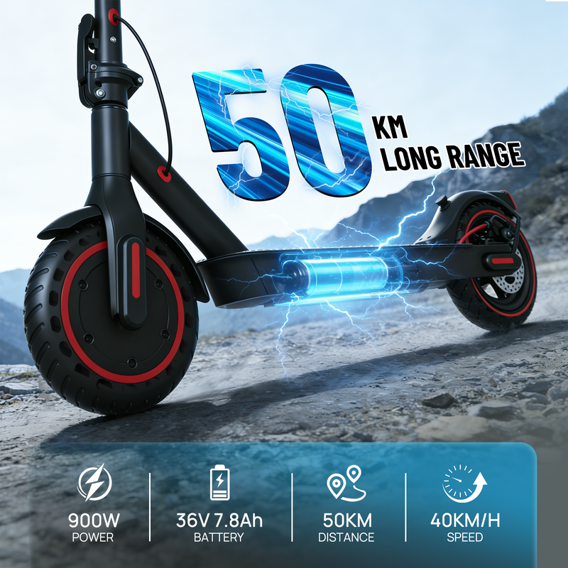 Load image into Gallery viewer, PORIYA Electric Scooter Adult 900W 40KM/H 50KM Foldable Portable Travel E Bike w/ APP
