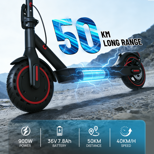 PORIYA Electric Scooter Adult 900W 40KM/H 50KM Foldable Portable Travel E Bike w/ APP