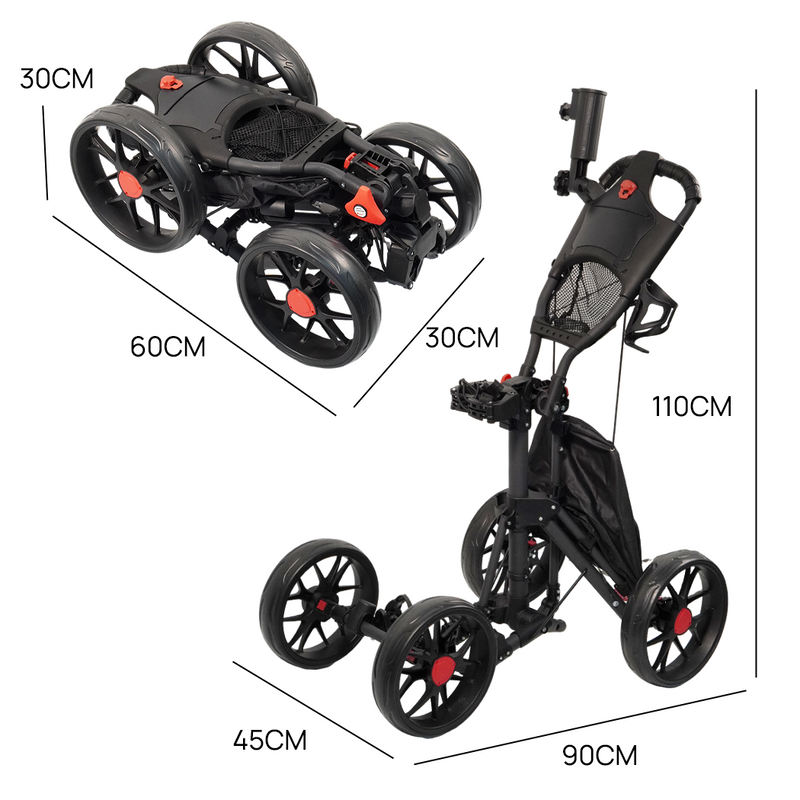 Load image into Gallery viewer, PORIYA Golf Buggy Foldable Trolley Golf Cart Wheels Umbrella Bottle Holder
