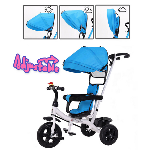 PORIYA 4 In 1 Tricycle Bike Trike Baby Prams Kids Stroller Toddler Ride-On Toy Gift