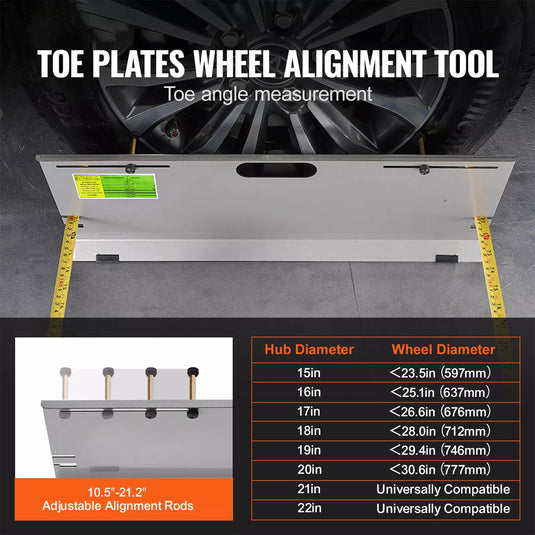 PORIYA Wheel Alignment Tool Toe Plates Accurate Measure Tape And Conversion Chart AU