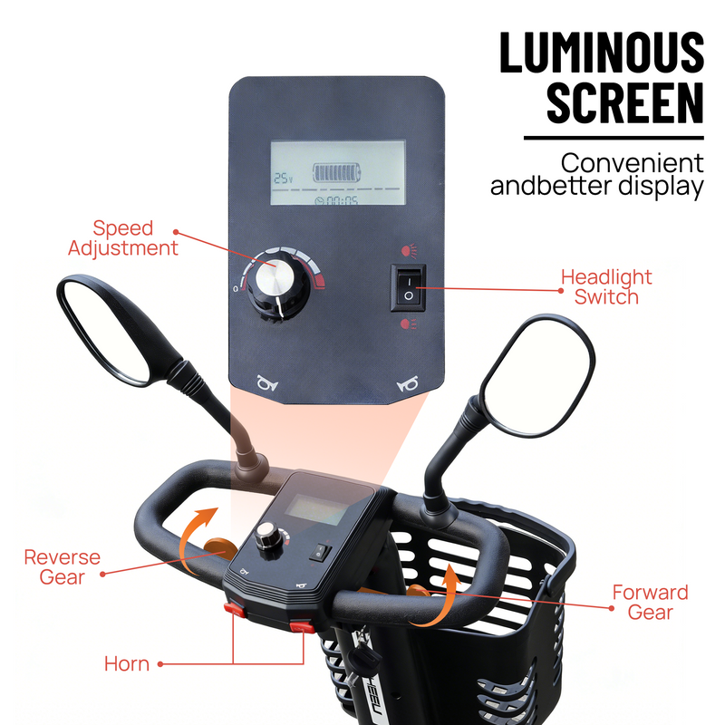 Load image into Gallery viewer, PORIYA Electric Mobility Scooter Electric Motorised Power Portable Folding 35KM Range

