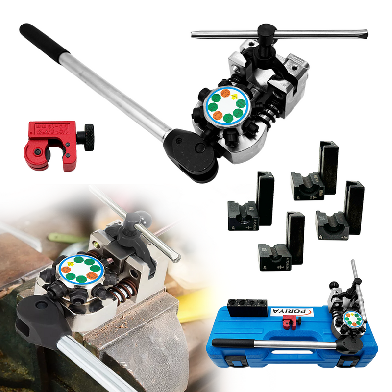 Load image into Gallery viewer, PORIYA Brake Pipe Line Flaring Tool Kit for 3/16"~3/8" Stainless Steel Tube 45°

