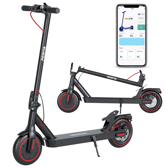 PORIYA Electric Scooter w/ Rear Wing 900W 40KM/H Adult Foldable Portable E-Bike W/App