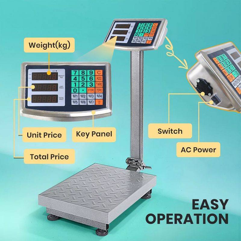 Load image into Gallery viewer, PORIYA Electronic Digital Scale Shop Platform Kitchen Scales Commercial 300 /150/ 40KG
