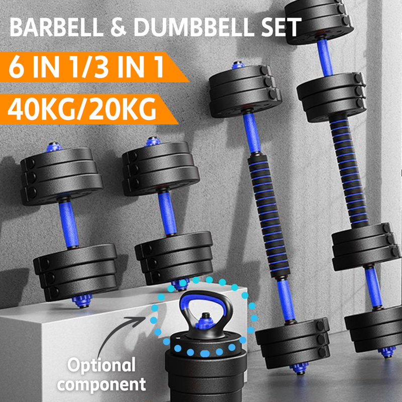 Load image into Gallery viewer, PORIYA 20kg 40kg Dumbbell Set Adjustable Barbell Kettlebell Home Gym Fitness
