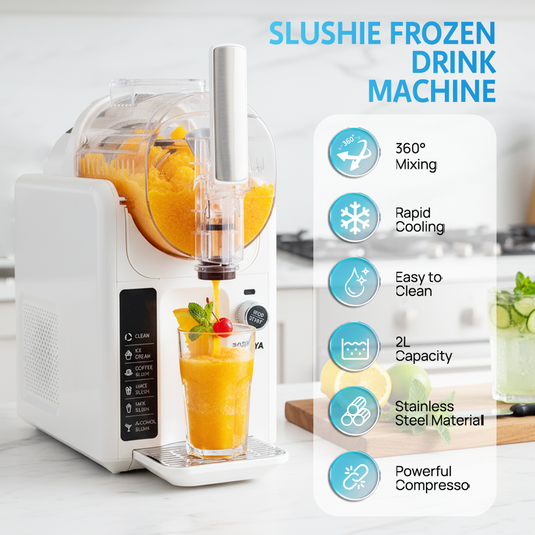 PORIYA 2L Slushie Machine Frozen Drink Maker Home Fast Chilling Self Cleaning