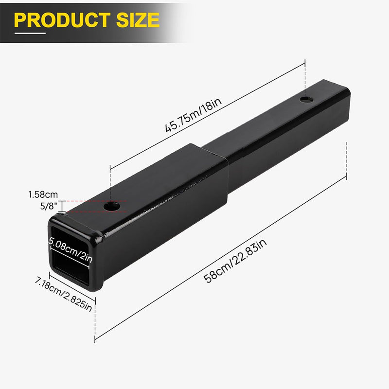 Load image into Gallery viewer, PORIYA 18 Inch Tow Hitch Extender Extension Bar 4WD Trailer Car 2" Receiver Heavy Duty
