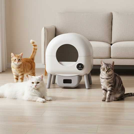 Automatic Cat Litter Box Self Cleaning Cat Litter Box with WiFi App Control for Multiple Cats 76L Extra Large Capacity LED Touch Display