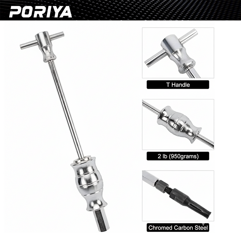 Load image into Gallery viewer, PORIYA 9pcs Inner Bearing Puller Set Slide Hammer Internal Blind Hole Remover Tool Kit
