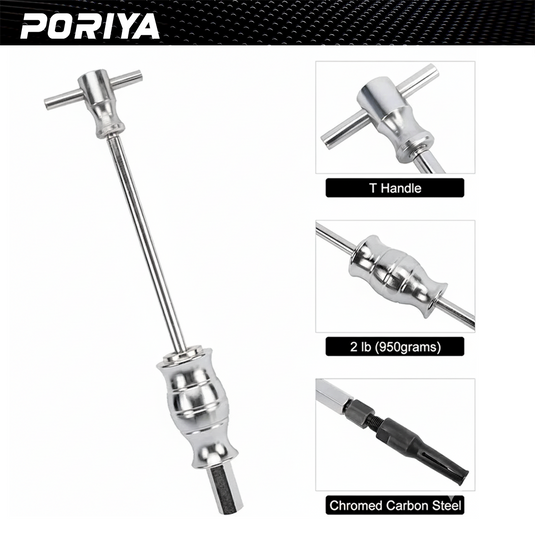 PORIYA 9pcs Inner Bearing Puller Set Slide Hammer Internal Blind Hole Remover Tool Kit