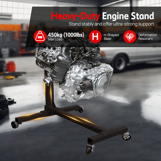 PORIYA  450kg Engine Stand Cars Auto Motor Crane Industrial Workshop Move Hoist