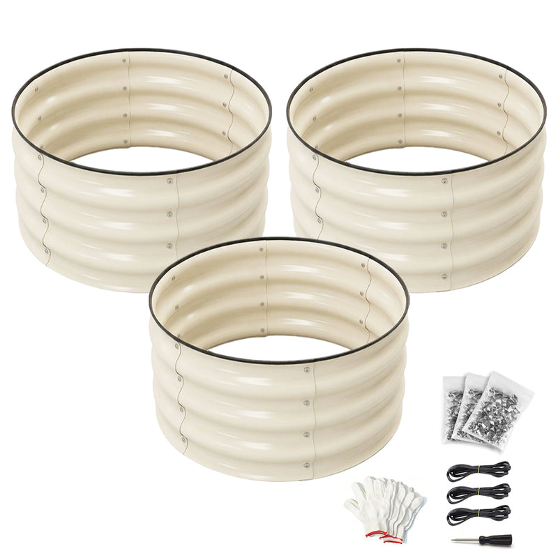 Load image into Gallery viewer, PORIYA 3PC Planter Box Galvanized Raised Garden Bed Container Vegetables&amp;Flowers box
