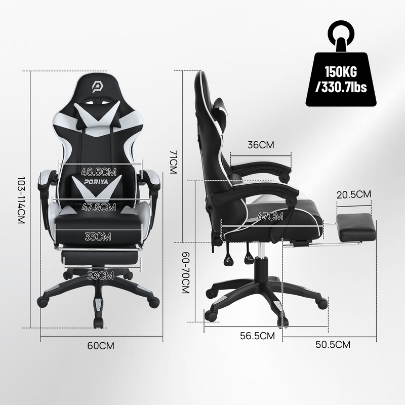 Load image into Gallery viewer, PORIYA Gaming Chair Home Office Computer Seat Racing PU Executive Recliner Chair
