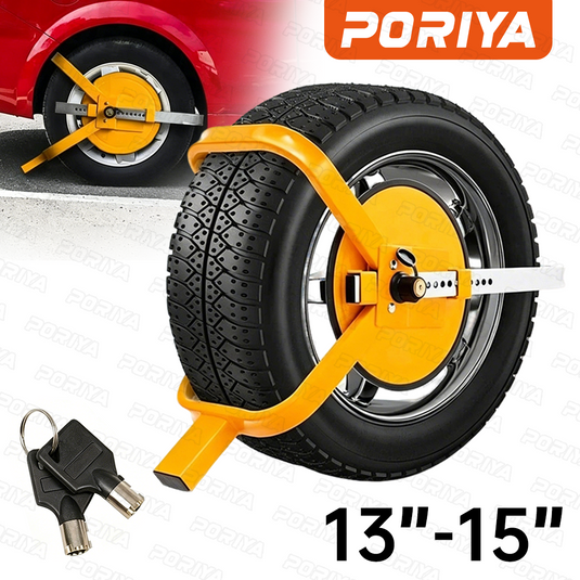 PORIYA Wheel Lock Clamp Car Caravan Trailer Security Keys Heavy Duty 13''-15''