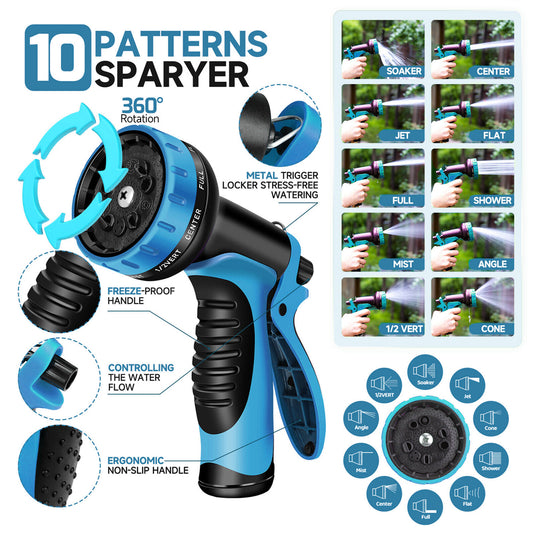 25-100FT Flexible Expandable Garden Water Hose Pipe Car Wash W/ Spray Nozzle Gun