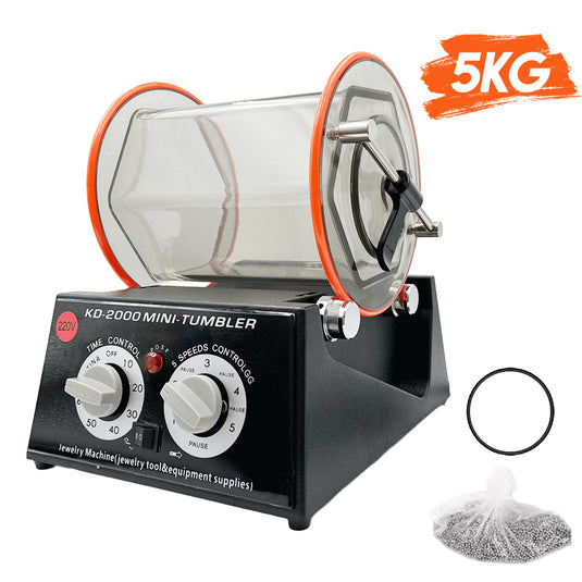 PORIYA 3/5KG Jewelry Surface Polisher Rotary Polisher Gem DIY Tumbler Finish Machine