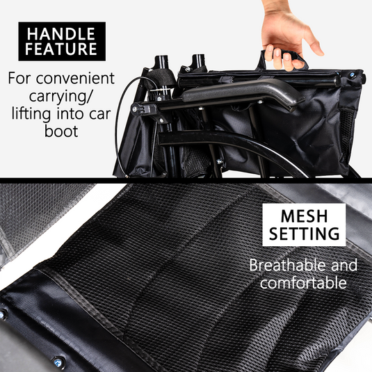 20" Foldable Wheelchair Park Brakes Lightweight Armrest Free Flip for Elderly