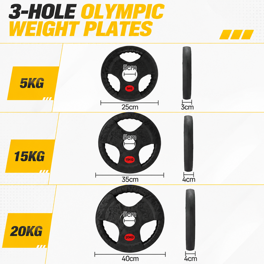 PORIYA Olympic Cost Iron Weight Plates Set 5-25kg Dumbbell Barbell Lifting