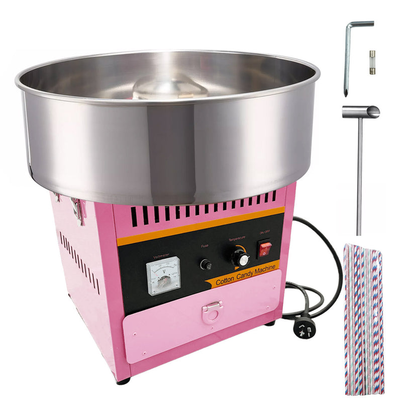 Load image into Gallery viewer, PORIYA Commercial Cotton Candy Machine Sugar Floss Maker 1000W Pink WITH/ Cover

