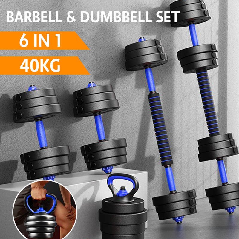 Load image into Gallery viewer, PORIYA 40kg Dumbbell Set Adjustable Barbell Kettlebell Home Gym Fitness
