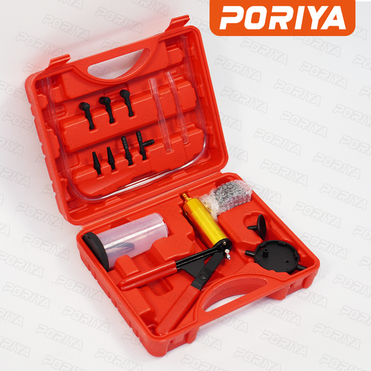 PORIYA Vacuum Pressure Pump Brake Bleeder Kit Bleeding Tester Hand Held Bleed Tool Set