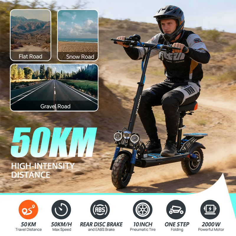 Load image into Gallery viewer, PORIYA NEW Electric Scooter w/RGB Light 2000W 50KM/H Foldable Adult Off Road E-Bike
