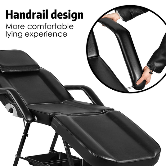 PORIYA 180CM Massage Table Portable Massage Bed 3 Folding Beauty Chair Therapy
