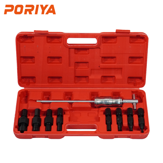 PORIYA 9pcs Inner Bearing Puller Set Slide Hammer Internal Blind Hole Remover Tool Kit