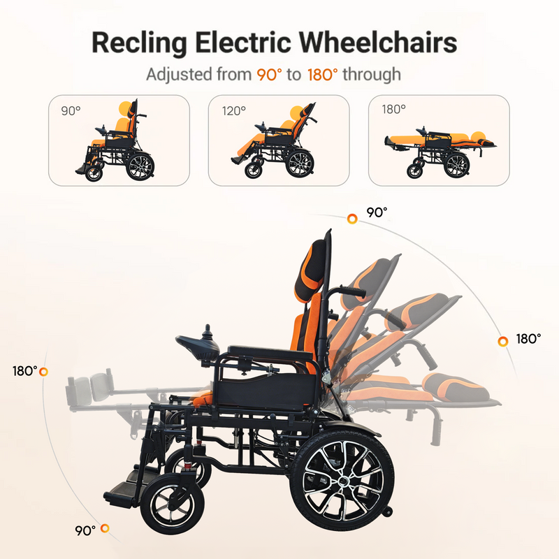 Load image into Gallery viewer, PORIYA Electric Wheelchair Foldable Long Range Recline Wheelchair w/ Headrest
