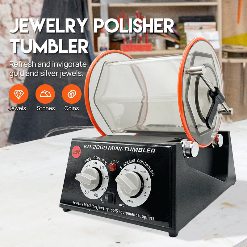 Load image into Gallery viewer, PORIYA 3/5KG Jewelry Surface Polisher Rotary Polisher Gem DIY Tumbler Finish Machine
