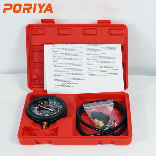 PORIYA Fuel Pump Vacuum Gauge Pressure Vacuum Tester Carburetor Valve Pressure Test Kit