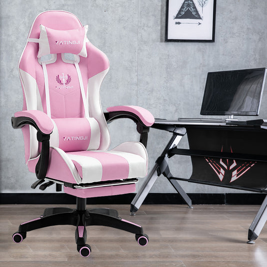 PORIYA Ergonomic Gaming Chair PU Home Office Reclining Computer Chair w/Footrest