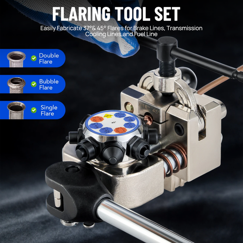 Load image into Gallery viewer, PORIYA Brake Line Flaring Tool 45°&amp;37° Single Bubble Double Flare 3/16"~3/8" Tubes
