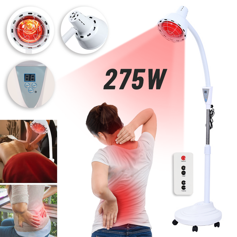 Load image into Gallery viewer, PORIYA 275W Infrared Heat Lamp Light Floor Stand Therapeutic Therapy Pain Relief E27
