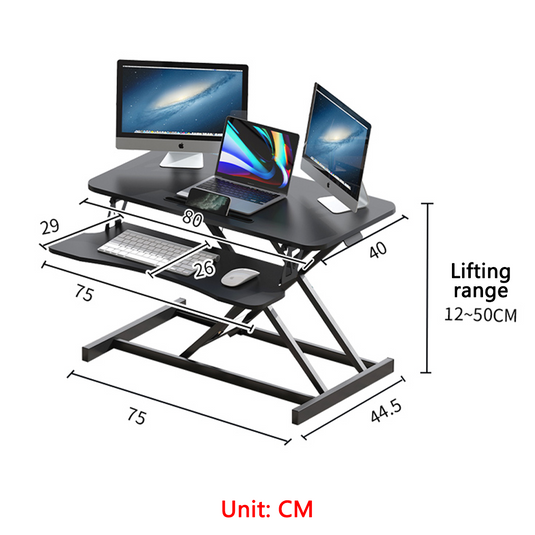 Standing Desk Laptop Riser Height Adjustable Stand Up Sit Stand Computer Shelf
