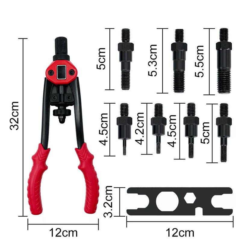 Load image into Gallery viewer, PORIYA Heavy Duty 1660pcs Nutsert Tool Kit Rivnut Riveter Rivet Nut Gun M3-12 Mandrels
