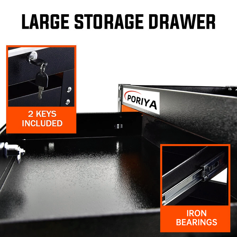 Load image into Gallery viewer, PORIYA Tool Trolley Cart Workshop Trolly on Wheels Work Mechanic Mobile Drawer
