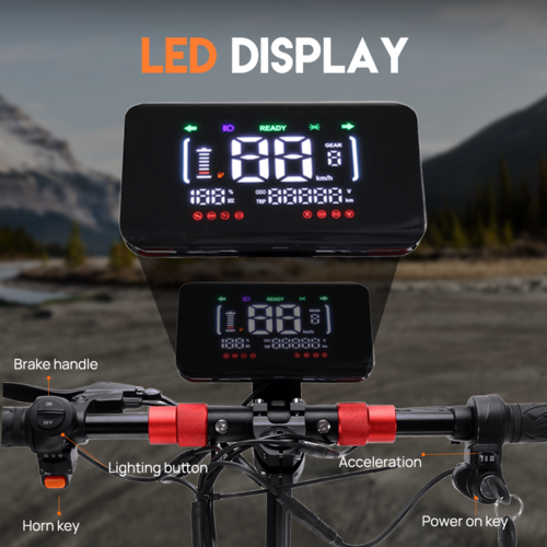 PORIYA Electric Scooter 2000W 65KM/H Portable Foldable Off Road Adult E-Bike