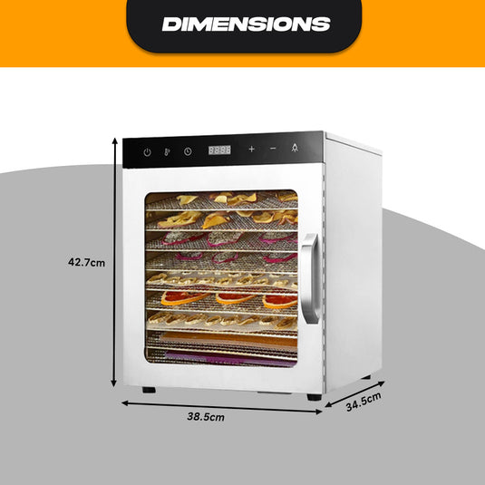 PORIYA 5/10 Trays Food Dehydrator Stainless Steel Fruit Dehydrators Jerky Dryer