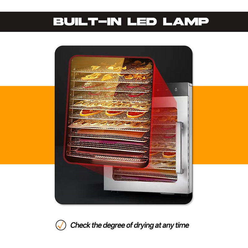 Load image into Gallery viewer, PORIYA 5/10 Trays Food Dehydrator Stainless Steel Fruit Dehydrators Jerky Dryer
