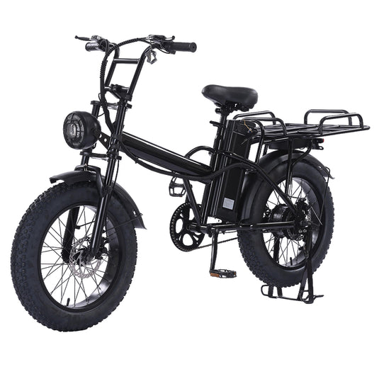Electric Bicycle 48V 18Ah Ebike 1500W Mountain Bike 20'' 55KM/H W/ Delivery Rack