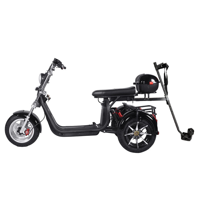 Electric Tricycle 3000W 60KM/H Off Road E-Scooter W/ Golf Rack Golf Cart Scooter